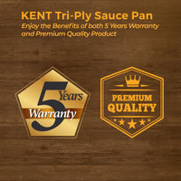 KENT Tri-Ply Sauce Pan with SS Lid 18cm