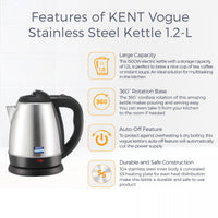 KENT Vogue Stainless Steel Kettle