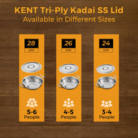 KENT Tri-Ply Kadai with SS Lid 24cm